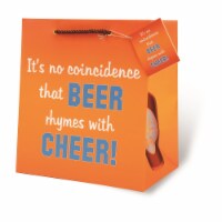 Wrap-Art 17733 Beer Rhymes with Cheer Pepper Bag with Plastic Rope Handle