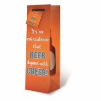 Wrap-Art 17734 Beer Rhymes with Cheer Pepper Bag with Plastic Rope Handle
