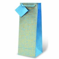 Wrap-Art 17761 Tribal Patterned Wine Bottle Gift Bag Blue