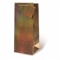 Wrap-Art 17775 1.75 Litre Gold Foil Printed Papper Bag with Plastic Rope Handle