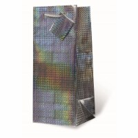 Wrap-Art 17776 1.75 Litre Silver Foil Printed Papper Bag with Plastic Rope Handle