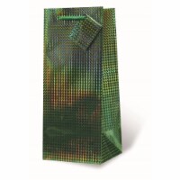 Wrap-Art 17778 1.75 Litre Green Foil Printed Papper Bag with Plastic Rope Handle