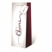 Wrap-Art 17782 Pour Some Cheer Printed Papper Bag with Plastic Rope Handle Silver