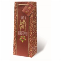 Wrap-Art 17857 Holly Jolly Christmas Printed Papper Bag with Plastic Rope Handle