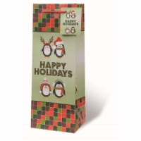 Wrap-Art 17864 Penguins Printed Papper Bag with Plastic Rope Handle