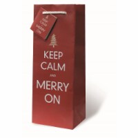 Wrap-Art 17867 Merry on Printed Papper Bag with Plastic Rope Handle