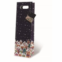 Wrap-Art 17875 Home for the Holidays Printed Papper Bag with Plastic Rope Handle