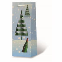 Wrap-Art 17936 Dreaming of a Wine Christmas Printed Papper Bag with Plastic Rope Handle