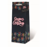 Wrap-Art 17979 Seasons Greetings Printed Papper Bag with Plastic Rope Handle