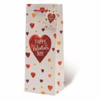 Wrap-Art 17985 Happy Valentines Day Printed Papper Bag with Plastic Rope Handle