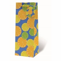 Wrap-Art 17992 Citrus Slices Printed Papper Bag with Plastic Rope Handle