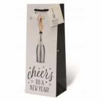 Wrap-Art 17998 Cheers to a New Year Printed Papper Bag with Plastic Rope Handle