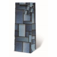 Wrap-Art 18003 Denim Printed Papper Bag with Plastic Rope Handle