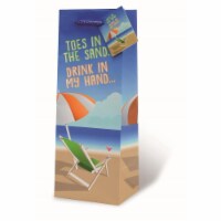 Wrap-Art 18004 Toes in the Sand Printed Papper Bag with Plastic Rope Handle