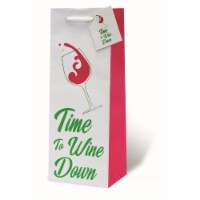 Wrap-Art 18008 Time to Wine Down Printed Papper Bag with Plastic Rope Handle