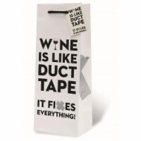 Wrap-Art 18009 Wine is Like Duct Tape Printed Papper Bag with Plastic Rope Handle