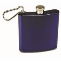 Wrap-Art 26487 6 oz Stainless Steel Flask with Fabric & Faux Leather Blue
