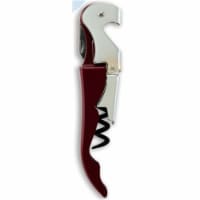 Wrap-Art 26493 Double Hinge Waiters Corkscrew  Burgundy