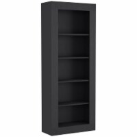 Poros Bookcase with Vertical Design and 5 Storage Shelves, Black