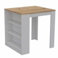 Depot E-Shop DE-MBD5459 Milos Kitchen Island, White & Pine