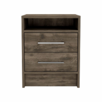 Leyva Nightstand, Two Drawers, Superior Top, Dark Brown