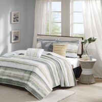 Gracie Mills 6 Piece Printed Quilt Set with Throw Pillows - GRACE-3149 Yellow Full/Queen