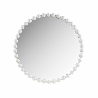 Gracie Mills Beaded Round Wall Mirror White 36 Dia