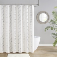 Gracie Mills Cotton Jacquard Shower Curtain - GRACE-15182 Ivory 72x72
