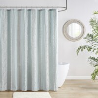 Gracie Mills Cotton Jacquard Shower Curtain - GRACE-15182 Aqua 72x72