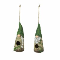 Set of 2 Resin Garden Gnome Hanging Bird House Outdoor Patio Home Garden Decor