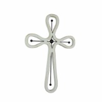16 Inch Wooden Metal Scroll Cross Wall Hanging Home Decor Modern Decorative Art
