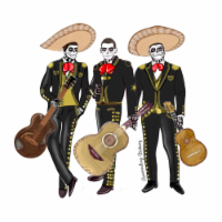 Dia De Los Muertos Mariachi Band - Vinyl Sticker Or Magnet - 3.25x3in
