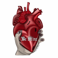 Be Mine - Anatomical Heart - Creepy Valentines - Vinyl Sticker Or Magnet - 3.25x2in
