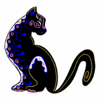 Day Of Dead Black Cat - 3.5x2.6in - Vinyl Sticker Or Magnet - Dia De Los Muertos