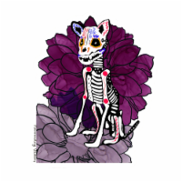 Day Of Dead Floral Dog - 3.25x3in - Vinyl Sticker Or Magnet - Dia De Los Muertos
