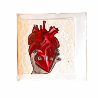 Mini Greeting Card - Wildflower Seeded - 3x3 - Be Mine - Anatomical Heart - Valentines