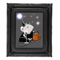 Framed Mini Print - Pumpkin Wizard Mouse - 4x3.5 in Frame -