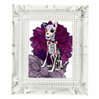 Framed Mini Print - Dia De Los Muertos - Skeletal Dog - 4x3.5 in Frame -