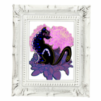 Framed Mini Print - Dia De Los Muertos - Black Cat - 4x3.5 in Frame -