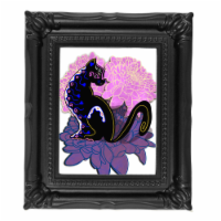 Framed Mini Print - Dia De Los Muertos - Black Cat - 4x3.5 in Frame -
