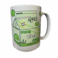 15oz Ceramic Coffee Mug - Green Sour Apple Dumb Bitch Juice - Kawaii