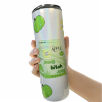 20oz Tumbler - Green Sour Apple - Dumb Bitch Juice - Kawaii - Iridescent Sparkle