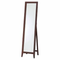 Pilaster Designs - Walnut Finish Solid Wood Frame Floor Mirror