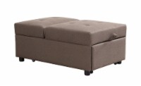 Caskey Convertible Ottoman Sleeper Bed Chair, Dark Gray Vinyl