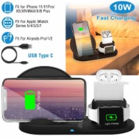 Wireless Charger 10W Fast Charging Station For iPhone Apple iWatch Series 5 4 3 2 1 AirPods