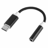 USB C Type C Adapter Port to 3.5mm Aux Audio Jack Black