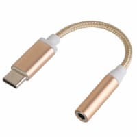 USB C Type C Adapter Port to 3.5mm Aux Audio Jack Gold