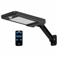 Solar Wall Light Outdoor 60LEDs PIR Motion Sensor Remote Control Wireless Lamps Black