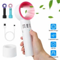 Portable Handheld Bladeless Fan Rechargeable Cooling USB Fan Desktop Use Fan with 3 Gears LED