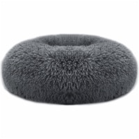 Pet Dog Bed Soft Warm Fleece Puppy Cat Bed Dog Cozy Nest Sofa Bed Cushion L Size Dark Gray L